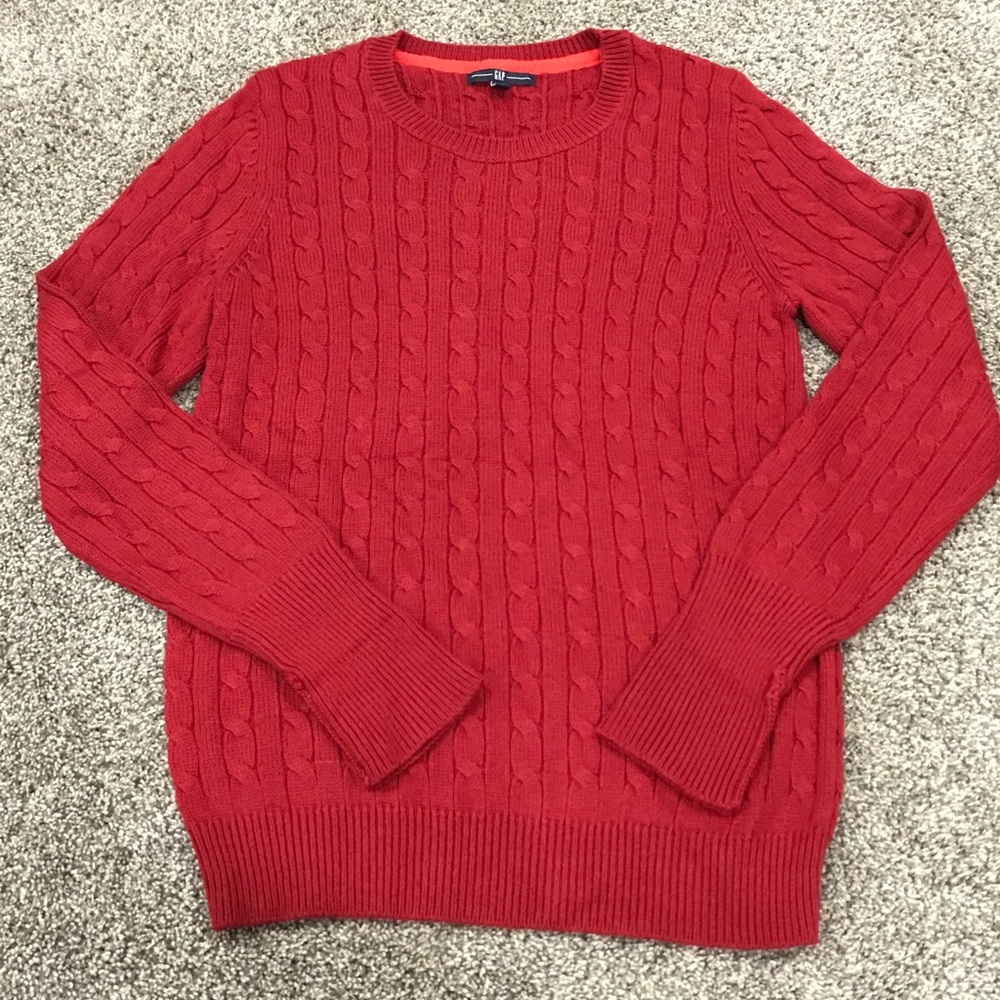 Red Cable Knit Sweater